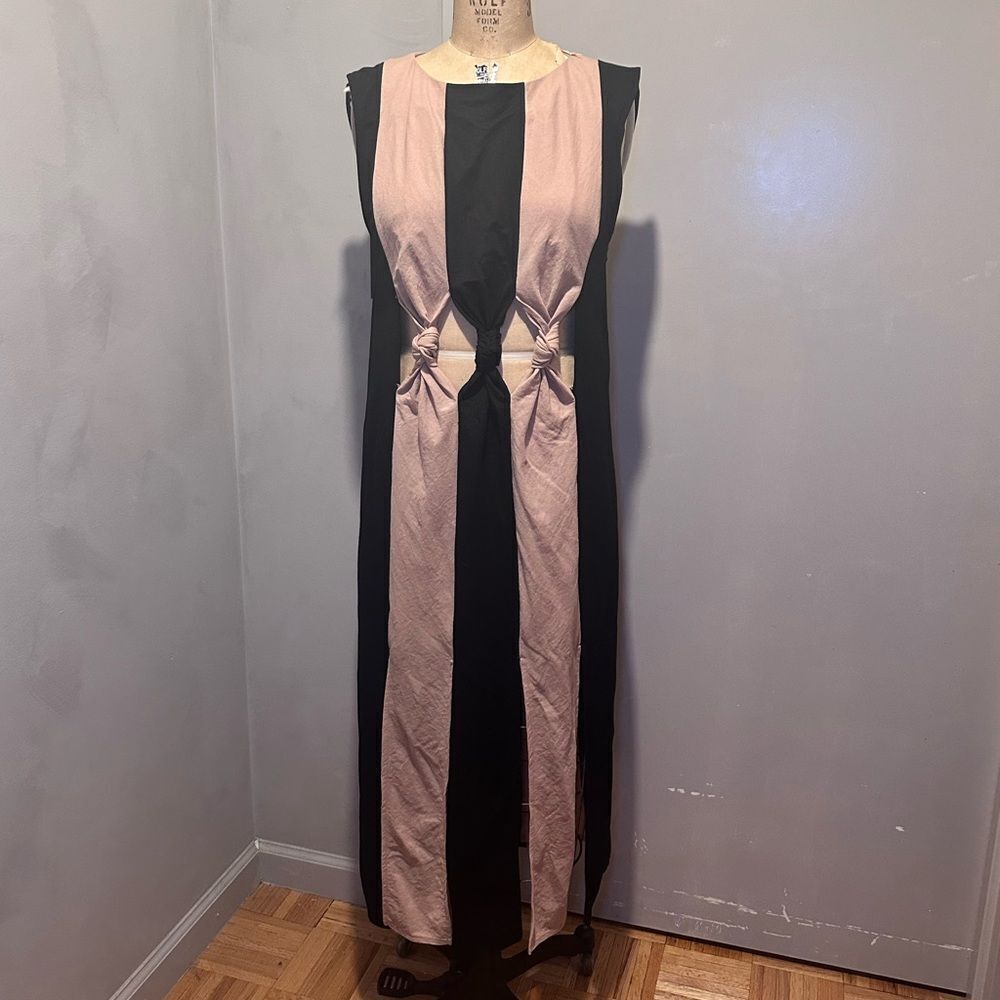 Zara color block cutout dress